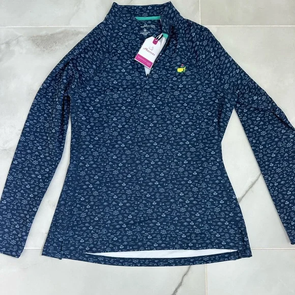 Masters Navy Patterned Pullover - Picture 1 of 2